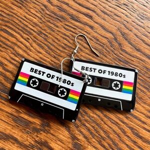 1980’s Eighties Retro Best of the Eighties Mix Tape Earrings